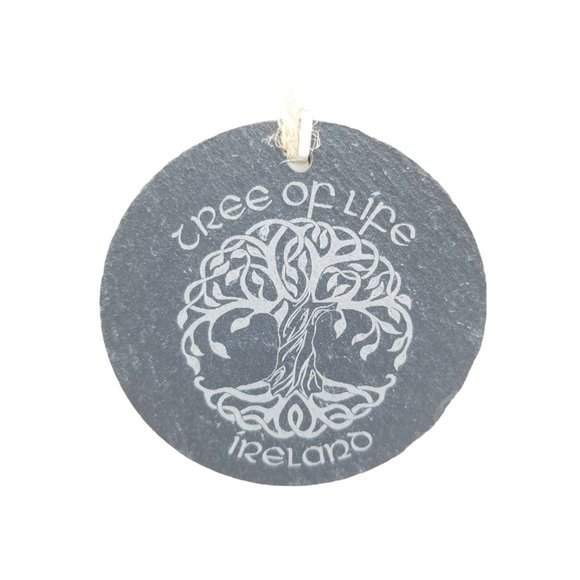 Irish Celtic Tree Of Life Black Slate Hanging Decoration - Picture 3 of 6